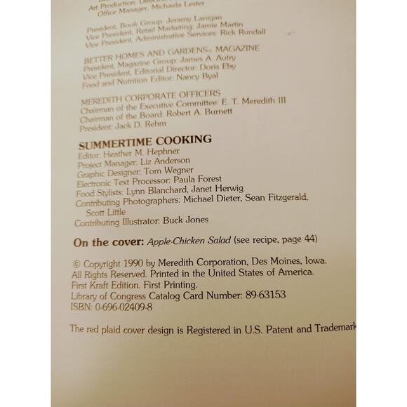 Better‎ Homes and Gardens Summertime Cooking - Paperback - Kraft Vtg 1990 - Picture 10 of 13